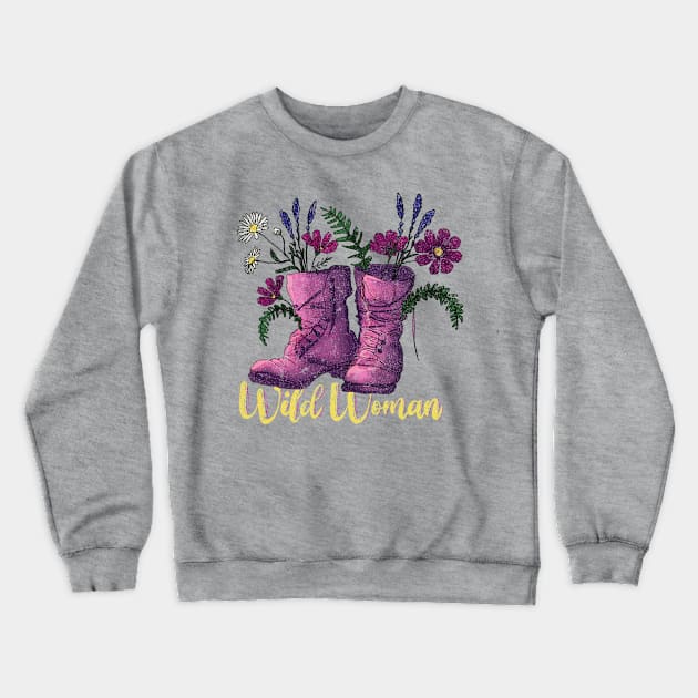 Wild Woman Outdoor Lover Crewneck Sweatshirt by HHT